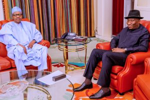 President Muhammadu Buhari with ex-President Goodluck Jonathan