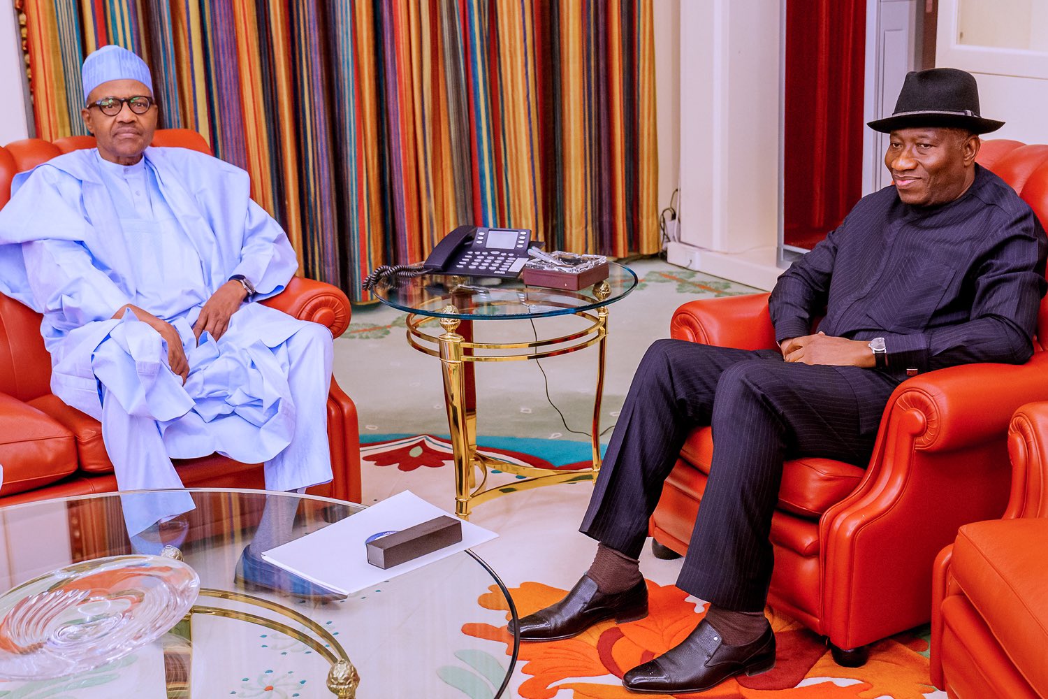President Muhammadu Buhari with ex-President Goodluck Jonathan