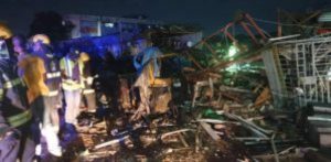 Shops affected by the gas explosion at Ajoa Estate in Lagos