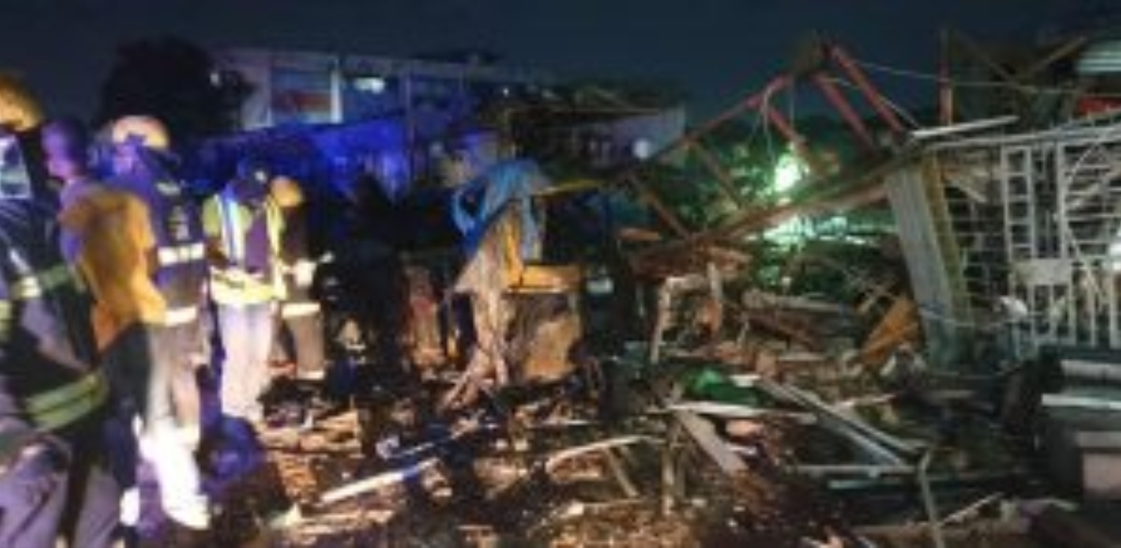 Shops affected by the gas explosion at Ajoa Estate in Lagos