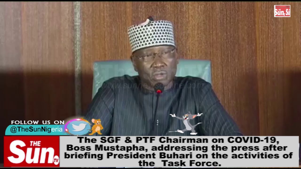 SGF, Boss Mustapha addressing the Press after briefing Buhari on activities of the Presidential Task Force [Video]