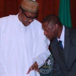President Muhammadu Buhari (left) and Attorney-General of he Federation/Minister of Justice Abubakar Malami