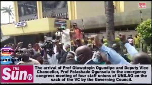 UNILAG: Prof. Ogundipe, Deputy VC arrive emergency congress meeting [Video]