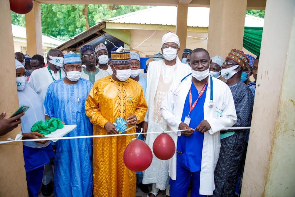 Kebbi State Health Commissioner Jafar Mohammed representing Governor Abubakar Bagudu at the commissioning of the hospital wards at the Premier Specialist Hospital, Sir Yahaya Memorial Hospital, Birnin Kebbi
