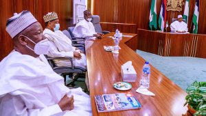 Buhari-meets-Buni-Ganduje-on-Edo-election