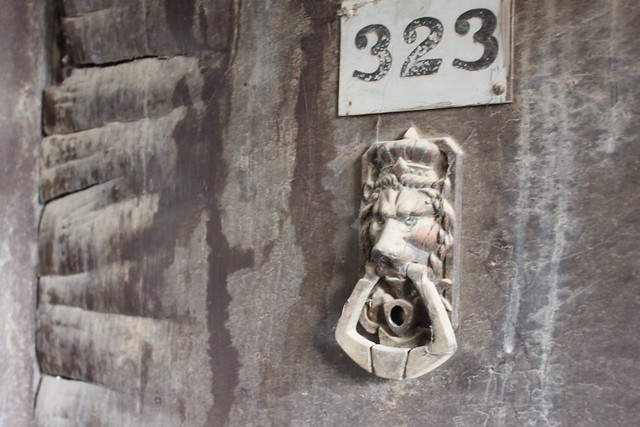 Old Daula Hotel door knocker (Photo credit Carmen McCain, 2011)