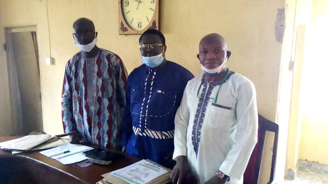 L-R: Chairman, Kano State Chapter of the Christian Association of Nigeria (CAN), Reverend Samuel Adeyemo; Managing Director, PreDiagnosis International, Dr. John Iguve and Regional Manager, North, PreDiagnosis International, Yusuf Salihu during a courtesy visit by PDI officials to the CAN leadership at the CAN Secretariat, Kano