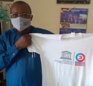 Commissioner for Education, Abia State, Dr Kanaelechi Nwangwa, displaying support for the programme