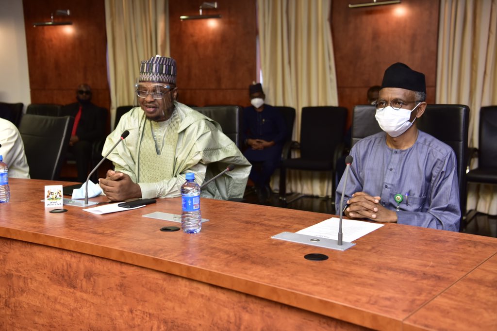 Kaduna State Governor Nasir El-Rufai (right), Minister of Communications & Digital Economy Isa Pantami (left)