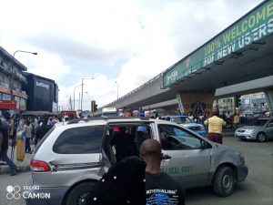 SPN members addressing people at Ojuelegba before the police arrest