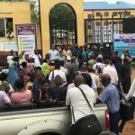 Striking workers of Michael Otedola College of Primary Education, Epe on Monday locked main gate of the institution