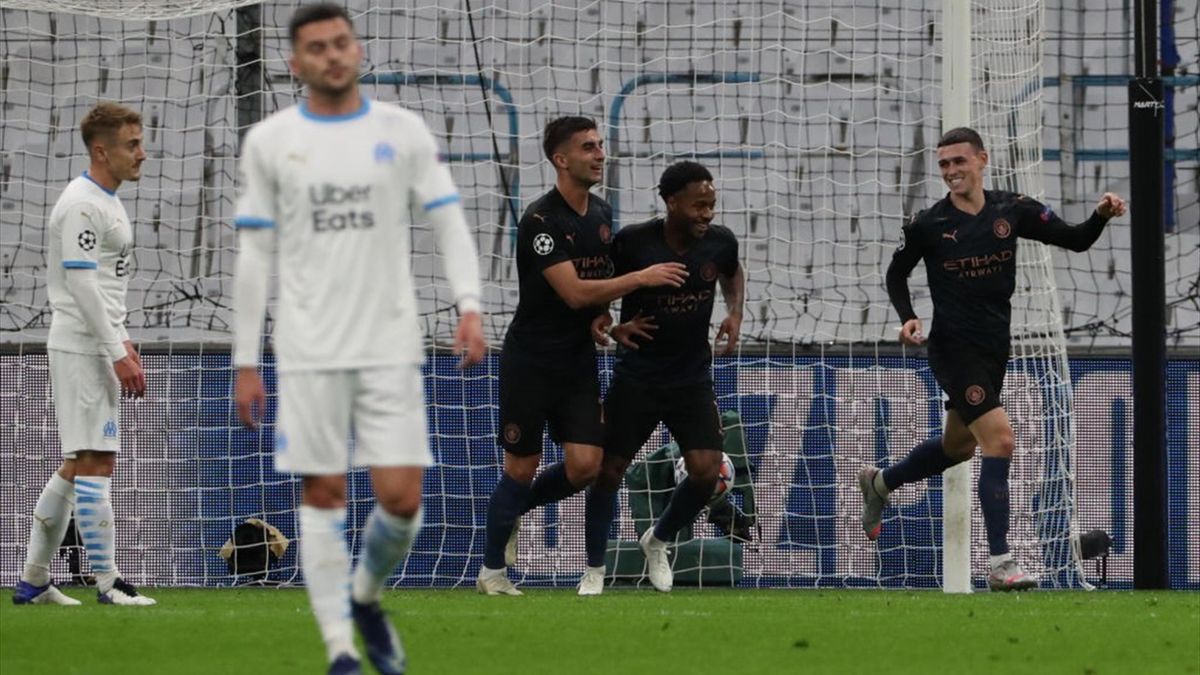 Manchester City thrash woeful Marseille to stay group leaders in Champions League