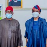 Minister of Interior Rauf Aregbesola (R) and NAHCON Chairman Zikrullah Hassan (L)