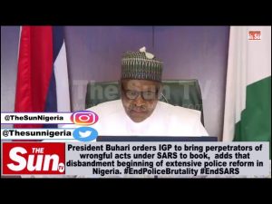 #EndSARS: Buhari orders IGP to bring erring officers to book [VIDEO]