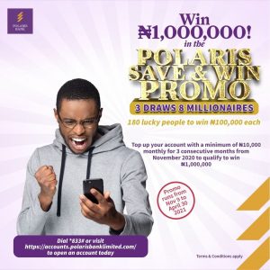 Polaris Bank customers to win N26 million in ‘Save and Win’ promo campaign