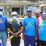 L-R:- Rotn. (Dr) Festus Adetonwa, Ogun State Coordinator of District 9110 on PolioPlus project, Mrs Funmi Wakama, General Manager, NTA 12, Abeokuta, Rotn. Segun Kuyoro, Assistant District Governor, represented District Governor, Bola Oyebade and Rotn. (Mrs) Olushola Saeed, Open Opportunities President of Rotary Club of Oke-Ona Egba, Abeokuta, during the sensitisation walk in Abeokuta, Ogun State.