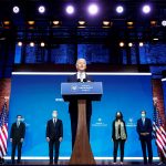 Image: President-elect Joe Biden stands with his nominees for his national security team in Wilmington, Delaware