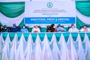 Minister of Humanitarian Affairs, Disaster Management and Social Development, Sadiya Umar Farouq (centre)
