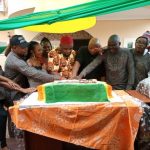 Ndi Emume Owuwa Anyanwu cutting anniversary cake in Awka, Anambra State. PHOTO. OBINNA ODOGWU