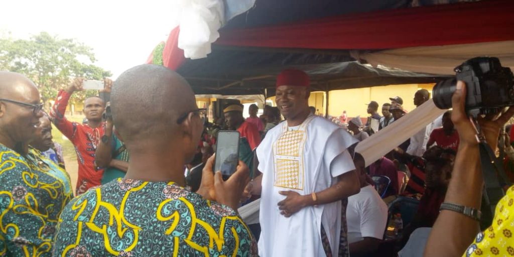 Nwawuo acknowledging cheers from supporters
