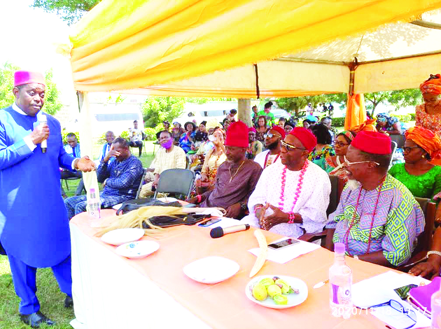 Ohanaeze President Okeke Ogene (l) with others at event