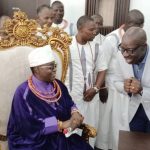 Oba of Benin greets Obaseki, Shaibu on second term inauguration