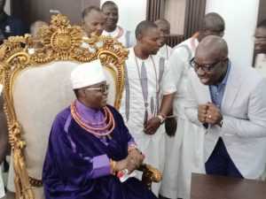Oba of Benin greets Obaseki, Shaibu on second term inauguration