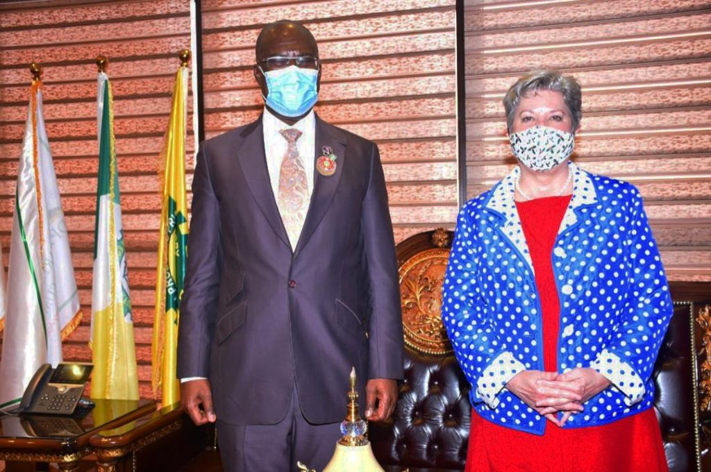 His Excellency, Timipre Sylva, Minister of State For Petroleum Resources, plays host to Her Excellency, Mary Beth Leonard, US ambassador to Nigeria on Monday, Dec 14, 2020