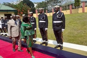 New UNICAL Vice-Chancellor Prof Florenenc Obi inspects Guard of Honour