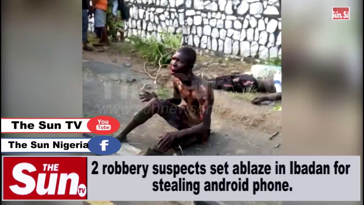 2 robbery suspects set ablaze in Ibadan [VIDEO]