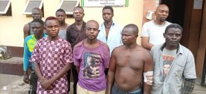 Suspects arrested for attacking men of the Lagos State Environmental Sanitation Enforcement Agency (Taskforce) during an enforcement of the State’s traffic laws on Tuesday, December 22, 2020
