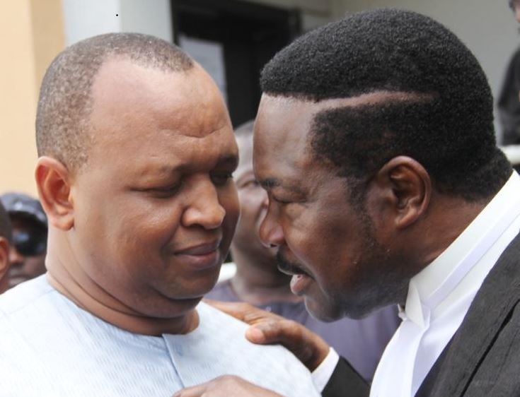 Abdullahi Babalele (L) and his counsel Chief Mike Ozekhome (R)