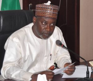 Minister of Water Resources Suleiman H Adamu Inaugurating members of the 2nd Governing Board of the Regional Centre for Integrated River Basin Management, on Monday, December 7, at his office