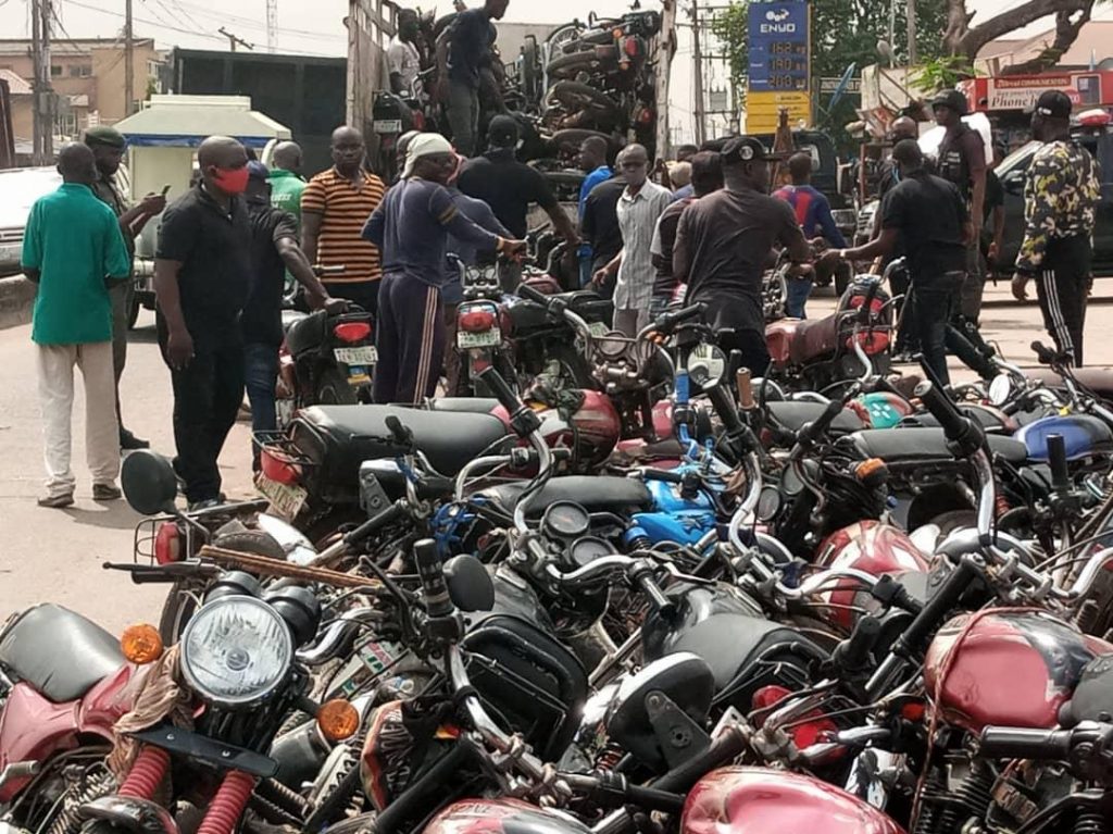Traffic offence: 130 motorcycles impounded in Lagos