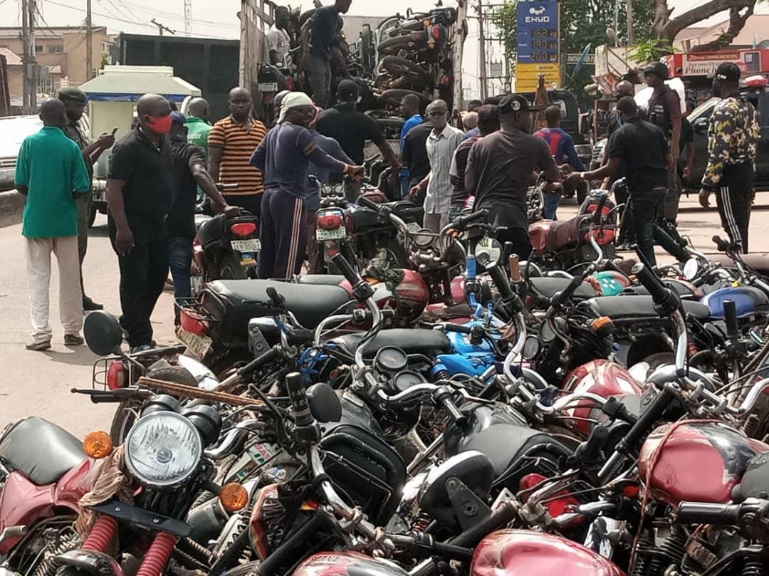 Traffic offence: 130 motorcycles impounded in Lagos