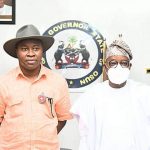 NALDA CEO Paul Ikonne (L), Osun State Governor Gboyega Oyetola (R)