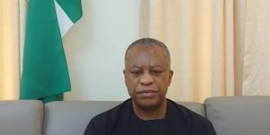 Minister of Foreign Affairs Geoffrey Onyeama, representing President Bihari at the 13th Extra-Ordinary session of the African Union Assembly of Heads of State and Government held virtually on Saturday