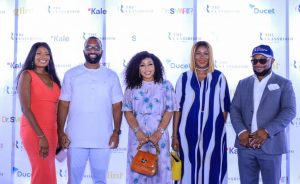 L-R- Colette Amaeshi, Kene Mkparu, Rita Dominic, Stephanie Okereke and Ifeanyi Odii at The Classroom