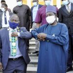 NMA President Prof Innocent Ujah (L), Plateau State Governor Simon Lalong (R)