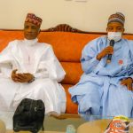 Senator Aliyu Magatakarda Wamakko (left), Kebbi State Governor Abubakar Atiku Bagudu (right)