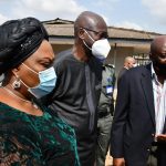 L-R: The Ogun State Head Of Service, Alhaja Selimot Ottun, Secretary to the Ogun State Government, Mr Tokunbo Talabi and the Chairman, Civil Service Commission, Engr Tokunbo Odebunmi, at the assessment tour of the Staff Development Centre (SDC), Abeokuta, Ogun State