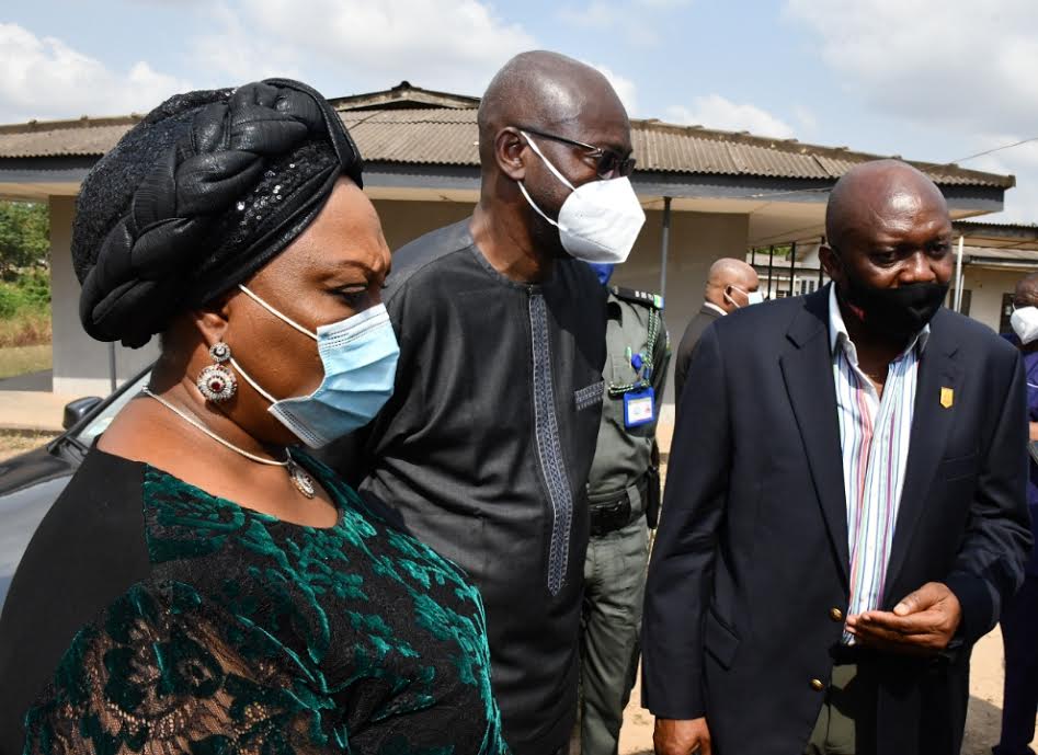 L-R: The Ogun State Head Of Service, Alhaja Selimot Ottun, Secretary to the Ogun State Government, Mr Tokunbo Talabi and the Chairman, Civil Service Commission, Engr Tokunbo Odebunmi, at the assessment tour of the Staff Development Centre (SDC), Abeokuta, Ogun State