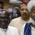 Bishop Matthew Kukah with Wole Soyinka