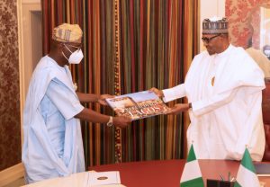 PRESIDENT-BUHARI-RECEIVES-LAGOS-GOV-SANWO-OLU-4A-696×483