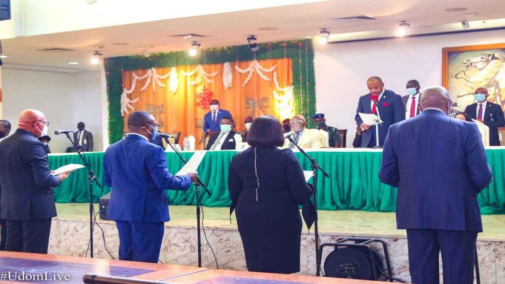 Akwa Ibom: Udom creates petroleum ministry, swears in 4 new exco members