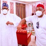 President Muhammadu Buhari (L) with Imo Governor Hope Uzodinma