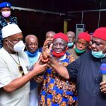 Prof George Obiozor (centre), Chief Emmanuel Iwuanyanwu (right)