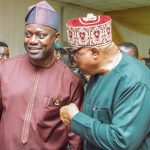Oyo Governor Seyi Makinde (L) with Ex-Governor Adebayo Alao-Akala (R)