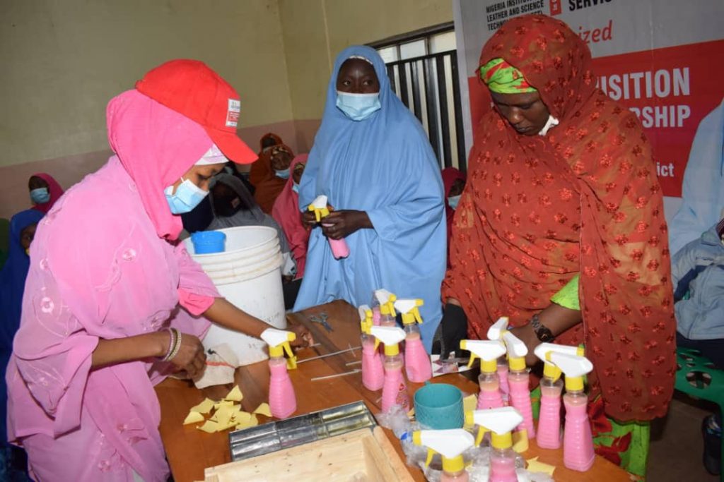 Cross-section of the women undergoing skills acquisition.