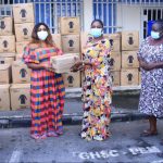 Dr Beta Edu ( 2nd left) handing over one of the items to Dr Janet Ekpenyong
